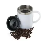 Caneca em Aço Inox / Poliestireno 400ml Personalizada | Personalizado com Logo | Personizi