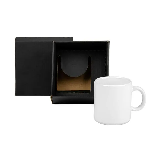 Caneca em Cerâmica 270ml em Caixa com Elástico Personalizada Branca | Personalizado com Logo | Personizi