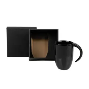 Caneca em Cerâmica 350ml Personalizada Preto | Personalizado com Logo | Personizi
