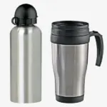 Conj. de Squeeze e Caneca em Aço Inox 600/410ML- 2 Pçs Personalizada | Personalizado com Logo | Personizi