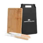 Conj. para Churrasco em Bambu / Inox / Madeira 3 Pçs. 32x21cm Personalizado | Personalizado com Logo | Personizi