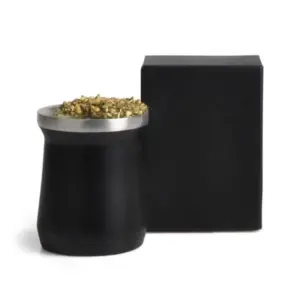 Cuia Térmica em Aço Inox 300ml Personalizado Preto | Personalizado com Logo | Personizi