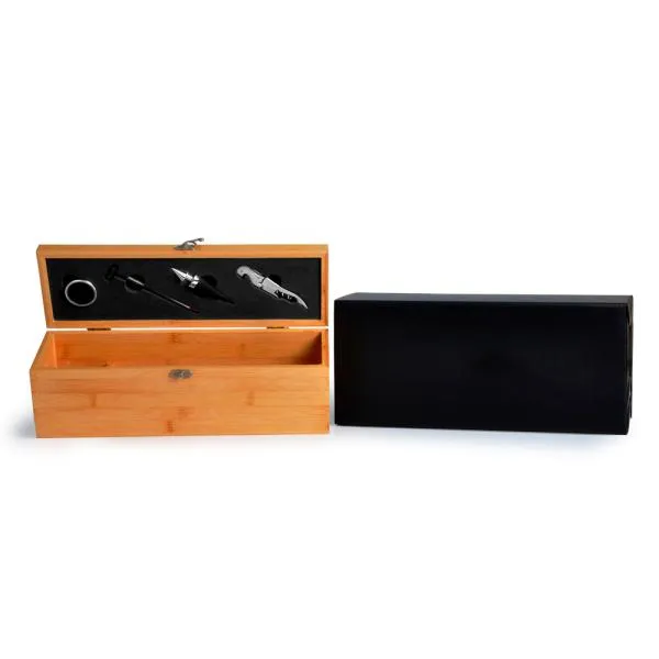 Estojo em Bambu com Acessórios 5 Pçs 37x12cm Personalizado Única | Personalizado com Logo | Personizi