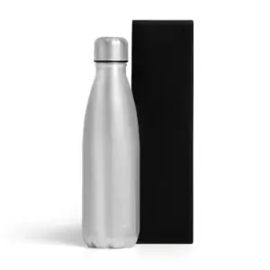Garrafa com Tampa em Aço Inox 750ml Personalizada prata | Personalizado com Logo | Personizi