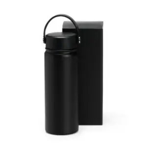Garrafa Dupla Camada na Cor 550ml Personalizada Preta | Personalizado com Logo | Personizi