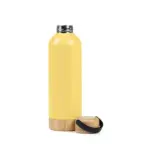 Garrafa Parede Dupla com Detalhes em Bambu 500ml Personalizada | Personalizado com Logo | Personizi