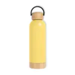 Garrafa Parede Dupla com Detalhes em Bambu 500ml Personalizada | Personalizado com Logo | Personizi