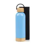 Garrafa Parede Dupla com Detalhes em Bambu 500ml Personalizada | Personalizado com Logo | Personizi
