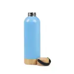 Garrafa Parede Dupla com Detalhes em Bambu 500ml Personalizada | Personalizado com Logo | Personizi