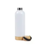 Garrafa Parede Dupla com Detalhes em Bambu 500ml Personalizada | Personalizado com Logo | Personizi