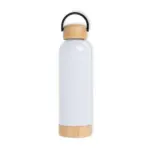 Garrafa Parede Dupla com Detalhes em Bambu 500ml Personalizada | Personalizado com Logo | Personizi