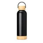 Garrafa Parede Dupla com Detalhes em Bambu 500ml Personalizada | Personalizado com Logo | Personizi