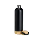 Garrafa Parede Dupla com Detalhes em Bambu 500ml Personalizada | Personalizado com Logo | Personizi