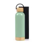 Garrafa Parede Dupla com Detalhes em Bambu 500ml Personalizada | Personalizado com Logo | Personizi