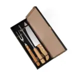 Kit com Faca 8", Chaira e Garfo 3 Pçs Personalizado | Personalizado com Logo | Personizi