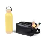 Kit Garrafa e Necessaire Amarelo/Preto 2 Pçs Personalizada | Personalizado com Logo | Personizi