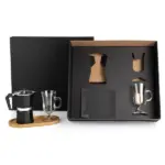Kit para Café com Cafeteira Italiana 4 Pçs 26x12cm Personalizado | Personalizado com Logo | Personizi