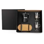 Kit para Café com Cafeteira Italiana 4 Pçs 26x12cm Personalizado | Personalizado com Logo | Personizi