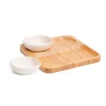 Kit Petisco e Patê em Bambu/Fibra de Bambu 3 Pçs 22x21cm Personalizado | Personalizado com Logo | Personizi