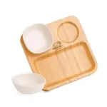 Kit Petisco e Patê em Bambu/Fibra de Bambu 3 Pçs 22x21cm Personalizado | Personalizado com Logo | Personizi