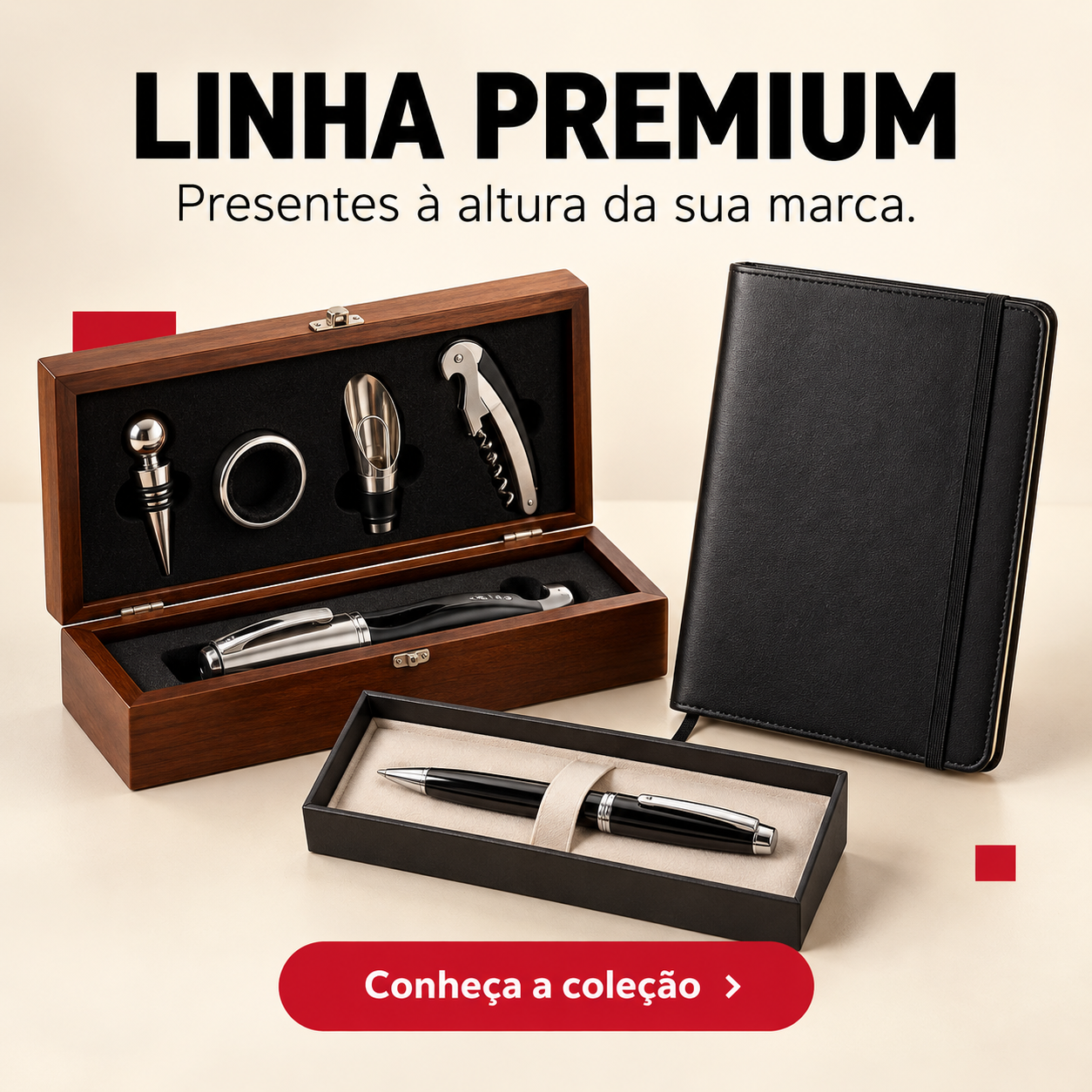 Linha premium: presentes à altura da sua marca. Conheça a coleção Personizi.
