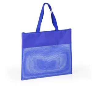 Sacola de Mão em Nylon 600 e Tela Sanet 34x29cm Personalizada Azul | Personalizado com Logo | Personizi