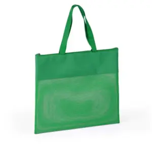 Sacola de Mão em Nylon 600 e Tela Sanet 34x29cm Personalizada Verde | Personalizado com Logo | Personizi