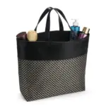 Sacola em PVC e Material Sintético Premium Preto/Xadrez 48X33X13CM Personalizada | Personalizado com Logo | Personizi