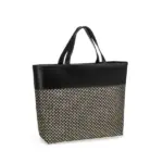 Sacola em PVC e Material Sintético Premium Preto/Xadrez 48X33X13CM Personalizada | Personalizado com Logo | Personizi
