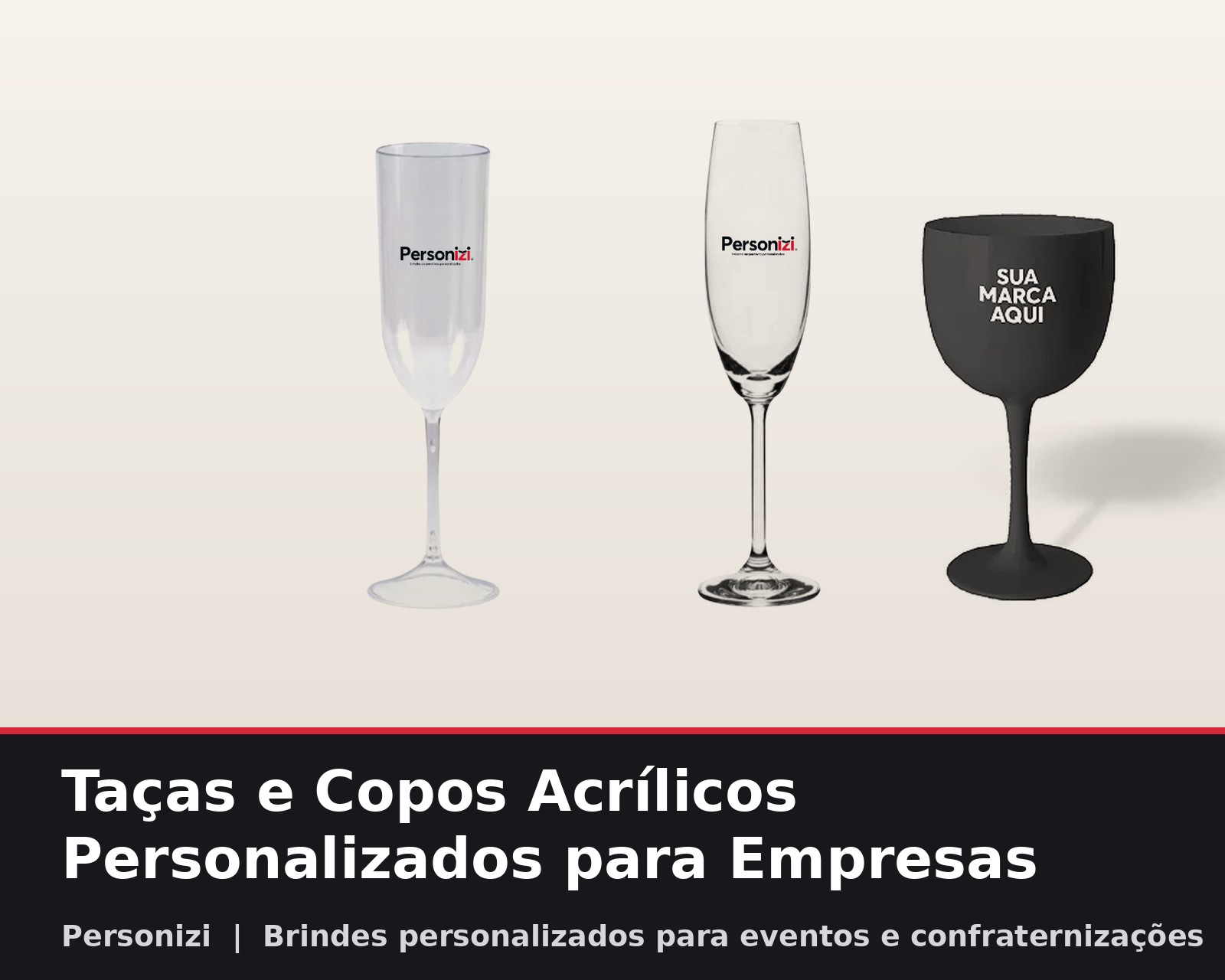 Taças de champanhe e gin acrílicas personalizadas com logo, brindes para empresas